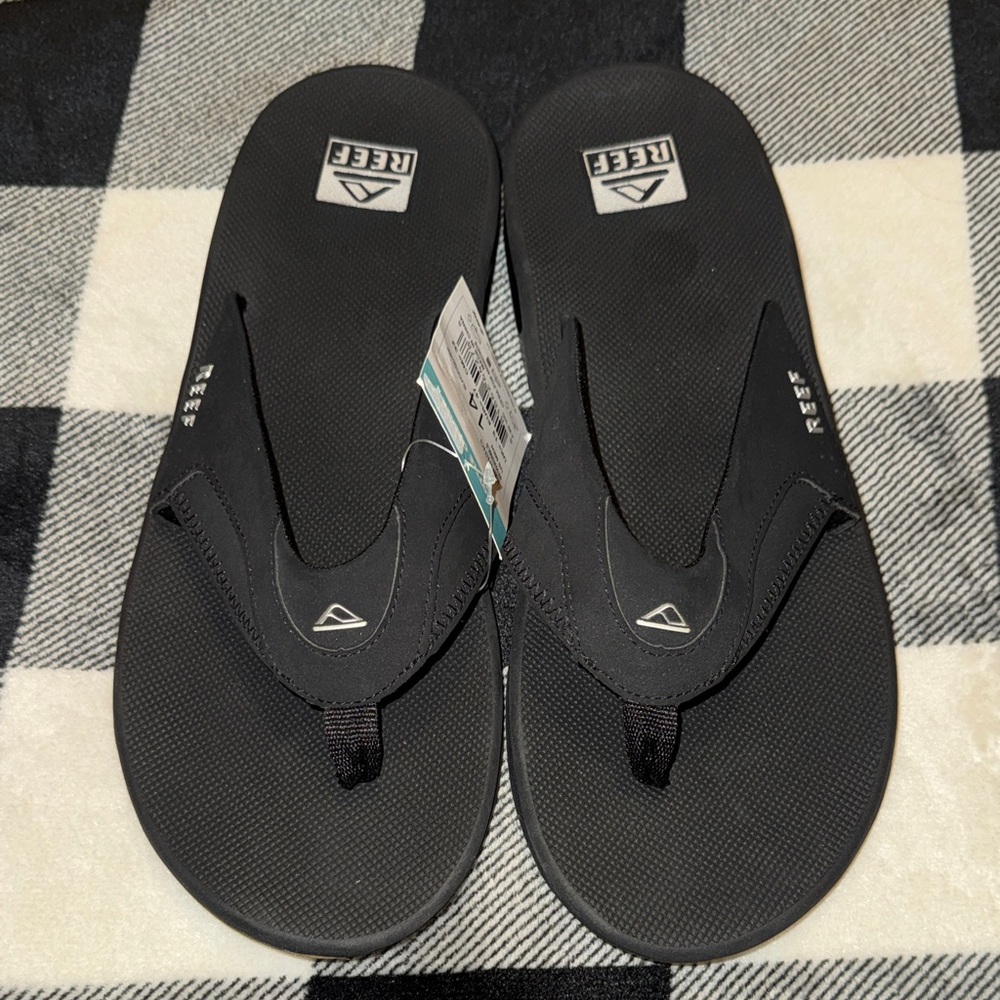 Reef Black Men's Cushioned Flip Flop Sandals Bottle Opener Size 14